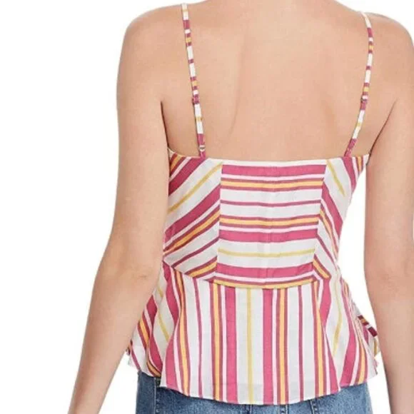 Parker Women's Whitney V-Neck Peplum Top – Poolside Stripe – Size L – NWT - Picture 2 of 2